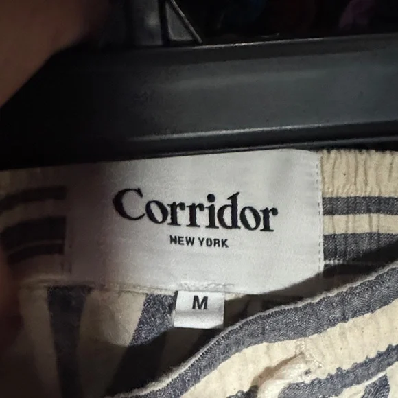 Corridor New York Men's Striped Shorts - Black and White - Picture 2 of 8